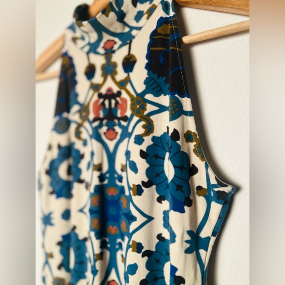 Intimately Free People S Floral Geometric Mock Neck Sleeveless Bodysuit Boho - Picture 3 of 11